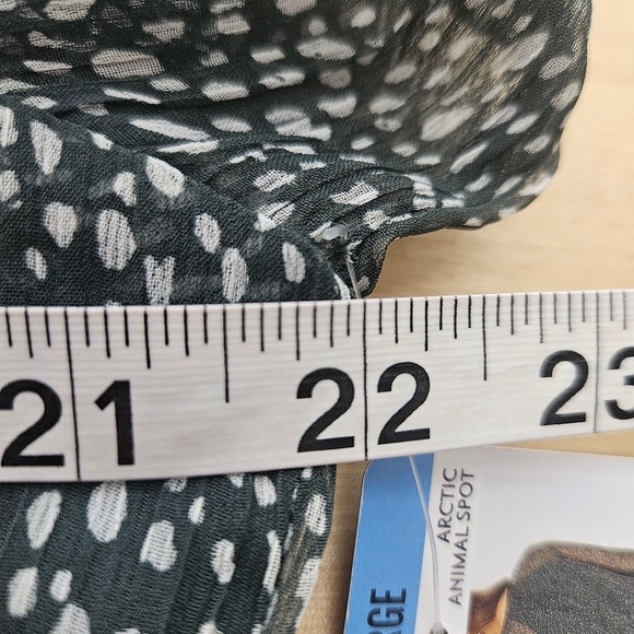 Joie Balloon Sleeve Mini Dress Size LG Green Animal Print Chiffon Retro 90s NWT - Picture 9 of 12